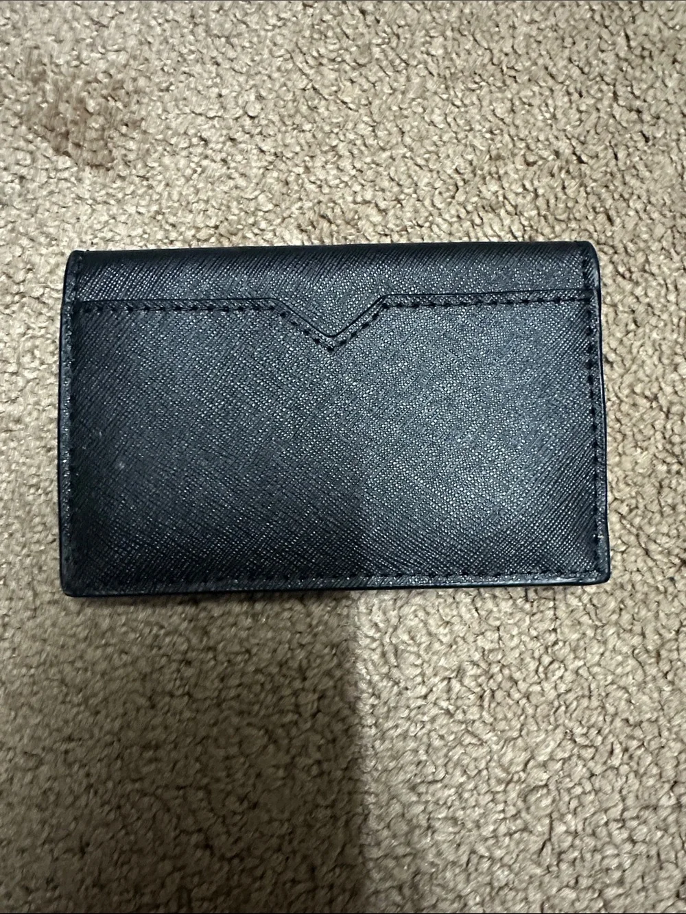 Michael Kors Black Saffiano Leather Card Case with Gold Logo